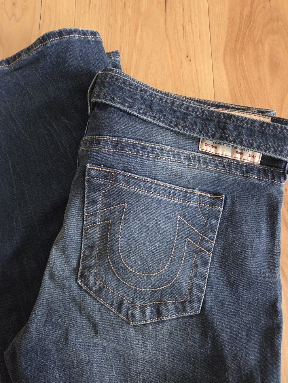 True Religion Becca Low Rise Cargo Bootcut Jeans Belt Y2K 31